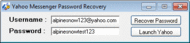 Yahoo Password Recovery screenshot